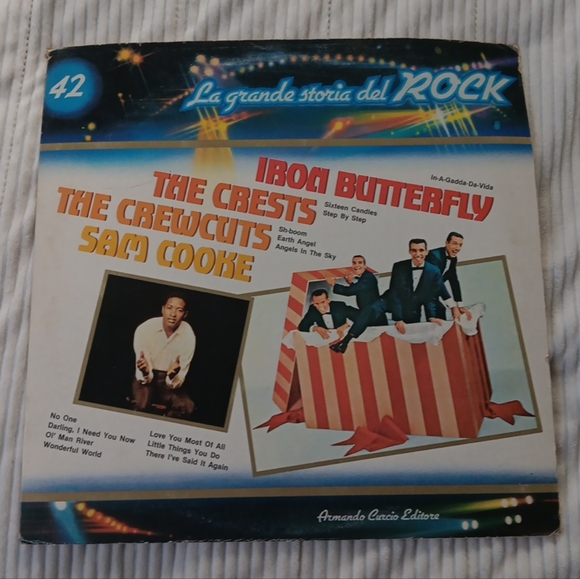 LP 12" LA GRANDE STORIA DEL ROCK IRON BUTTERFLY CRESTS SAM COOKE - Picture 1 of 4